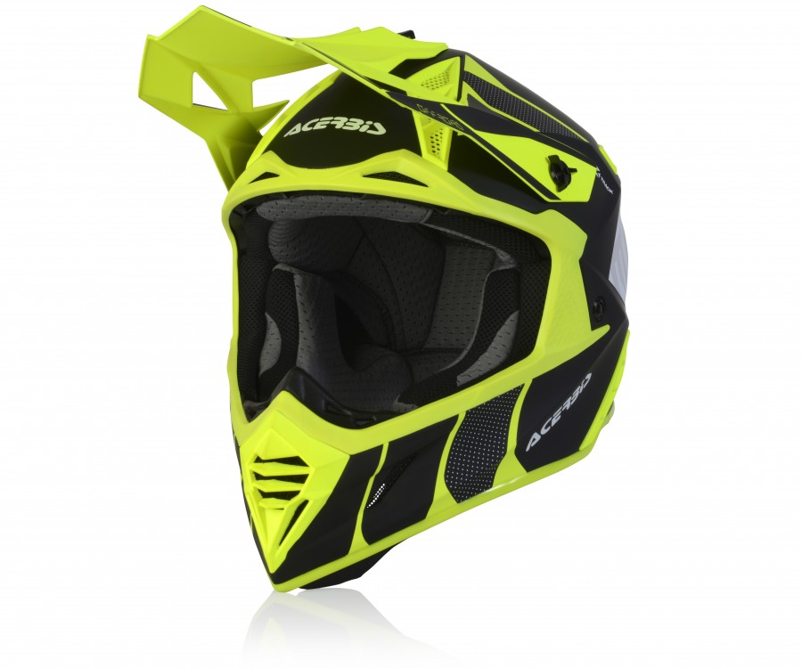 Casco Moto Cross Enduro O'neal 5 Series TRACE Nero Giallo Fluo - T