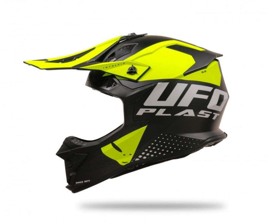 Casco Moto Cross Ufo INTREPID 2023 Nero/Grigio Matt,Spedizioni