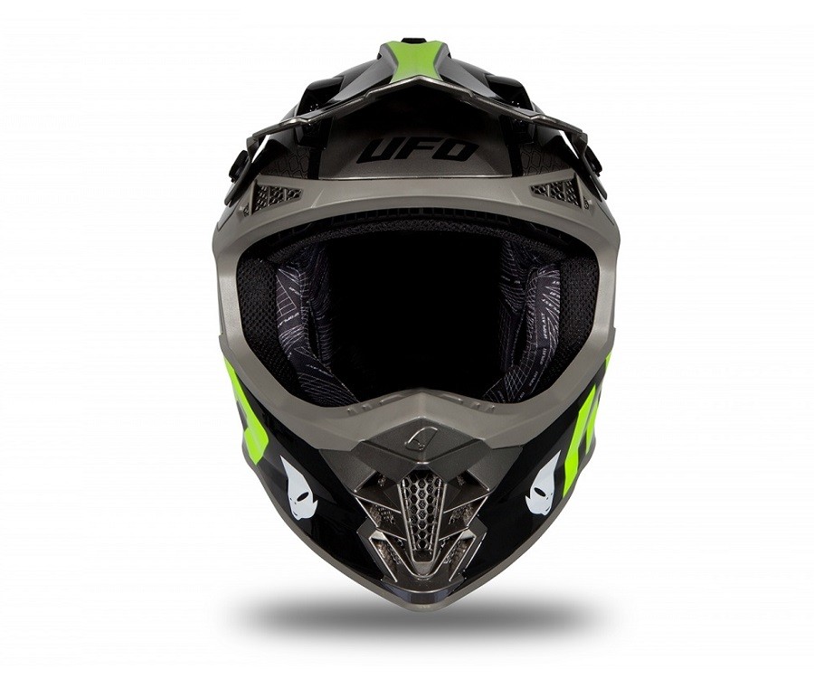 Casco Moto Cross Ufo INTREPID 2023 Nero/Grigio Matt,Spedizioni