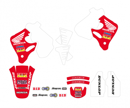 Kit adesivi Replica Team Honda 1992 HONDA CR 125 1993-1994 HONDA CR 250 1992-1994